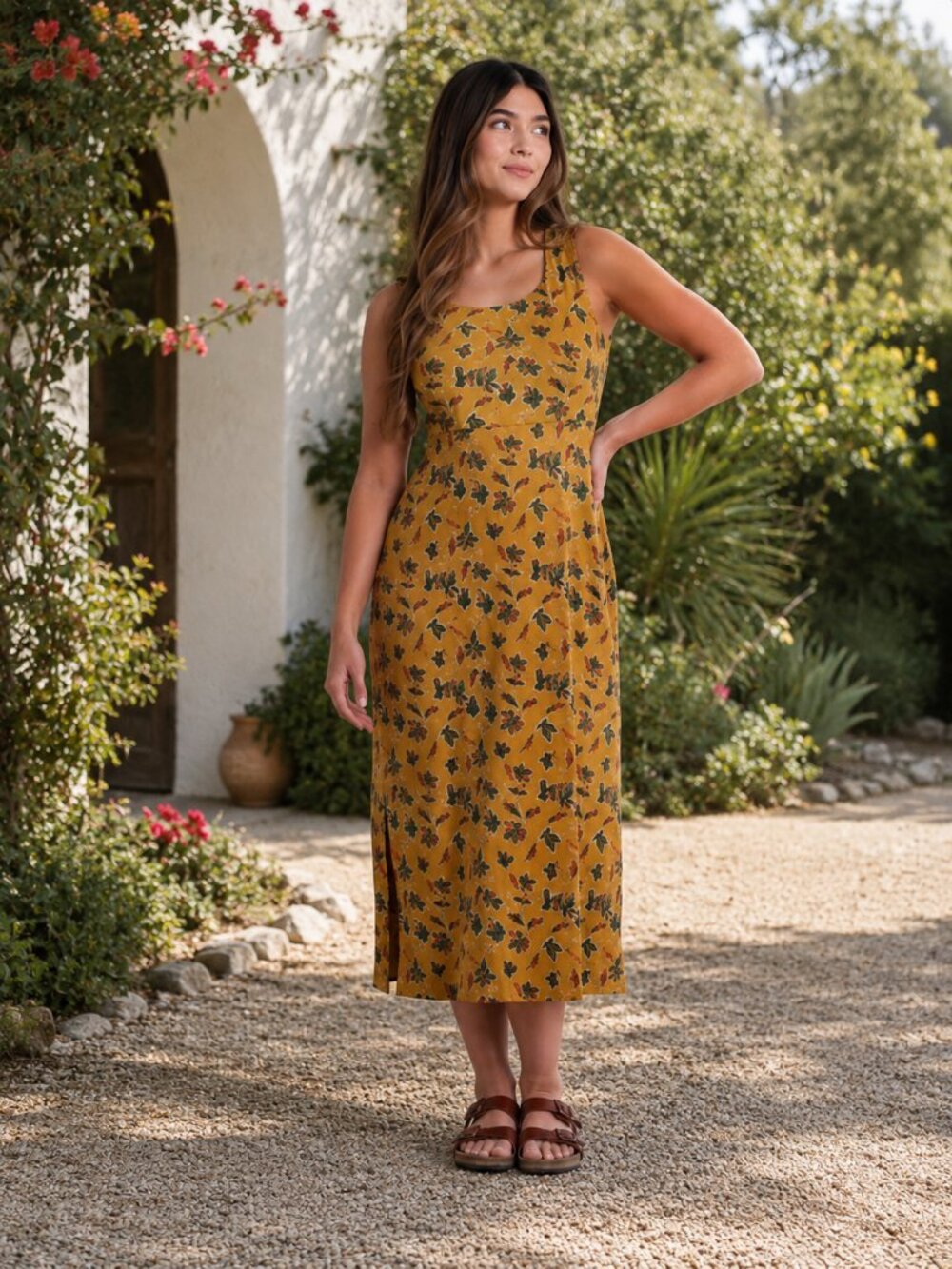 Kuhl Women's Lyra Krossbak Midi Dress in Tuscan Sun Print M